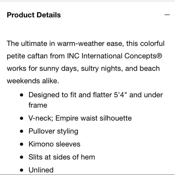 INC International Concepts Tropical Print Caftan Dress Kimono Sleeves Sz PS - Picture 11 of 12